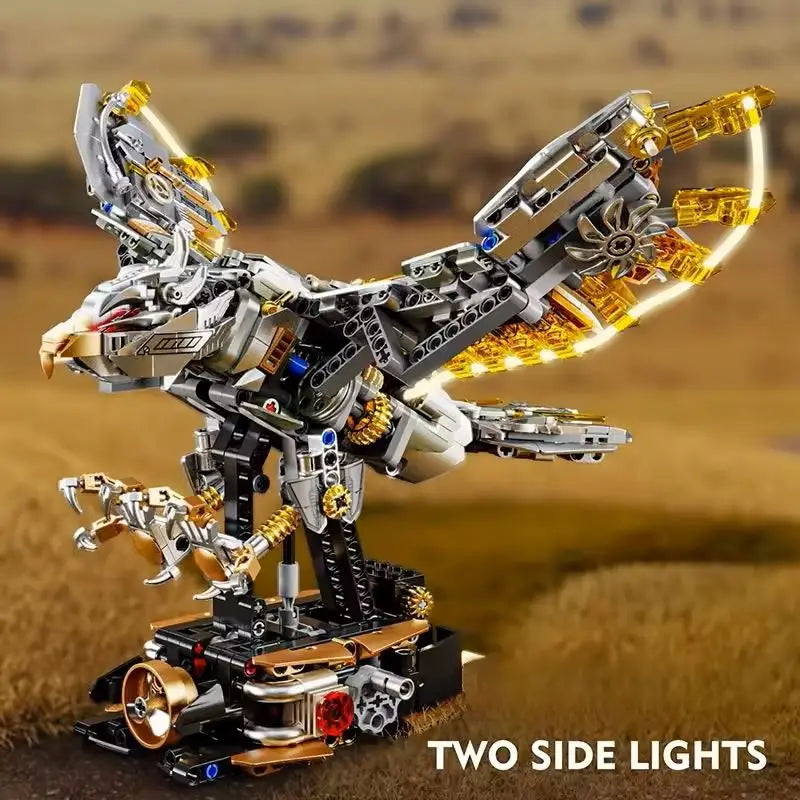 New Technical Mechanical Eagle Life Set with Light Building Blocks Bricks Animal World Model Assembly Toys for Kid Birthday Gift