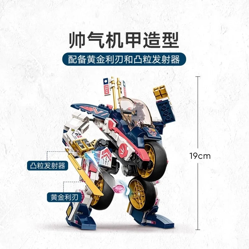 Compatible Bricks Sets Ninja Series Building Blocks Sora'S Transforming Mech Bike Racer Boy Birthday Gift Assembling Toys Kids