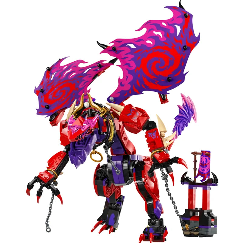 Compatible MOC Sets Ninja Series Building Blocks Thunderfang Dragon of Chaos Dragon Mecha Children'S Toys Assembling Gift