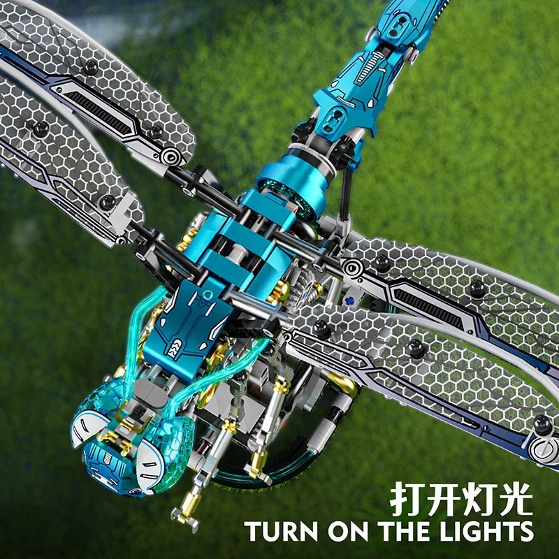 866+Pcs Mechanical Dragonfly Building Blocks Kit Animal World Model Set Bricks Kids STEM Toys Children'S Gifts