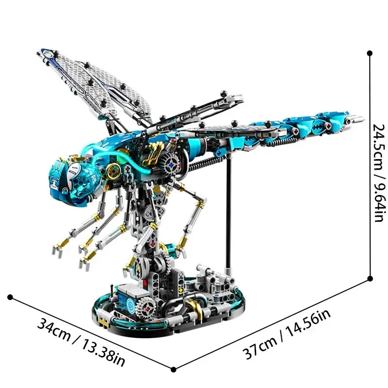 866+Pcs Mechanical Dragonfly Building Blocks Kit Animal World Model Set Bricks Kids STEM Toys Children'S Gifts